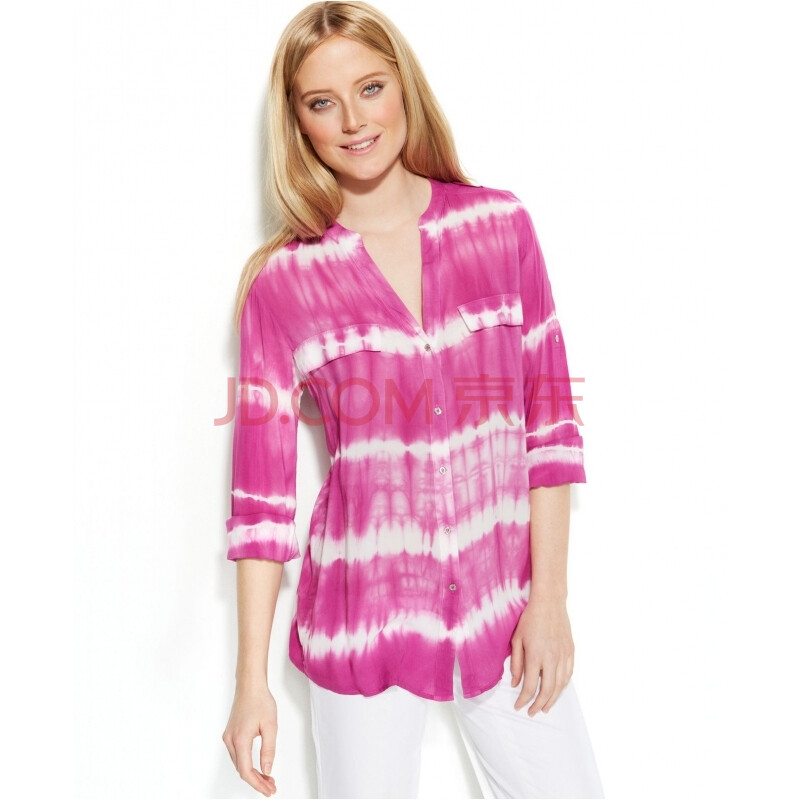 klein/ck/凯文克莱 女装 女式长袖衬衫 q00102553 vivid purple l