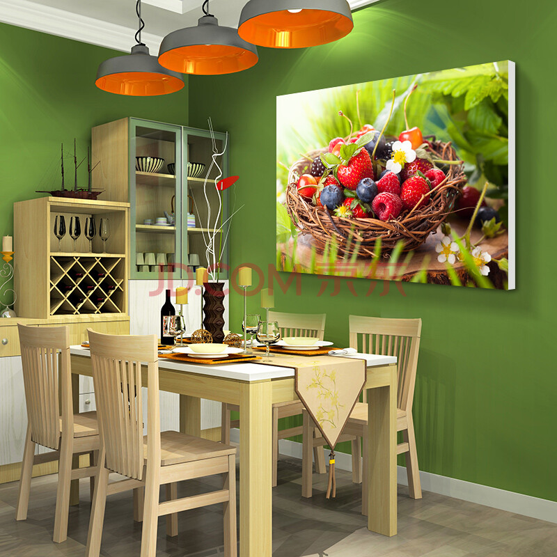 现代家居壁画餐厅水果装饰画飘香果篮无框画挂画单幅多款可选 0494-10