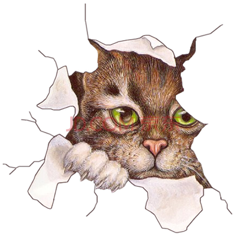 刮痕贴 防刮花3d立体动漫搞笑创意仿真车贴 严肃猫咪