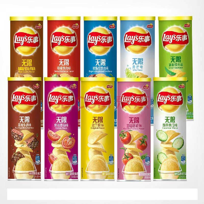 樂事(lays) 樂事無限樂事桶裝薯片104g罐裝休閒膨化零食小吃年貨雙旦