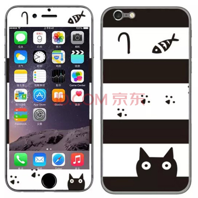 hecc 卡通彩绘浮雕高清膜 手机保护贴膜 适用于苹果iphone6/plus plus