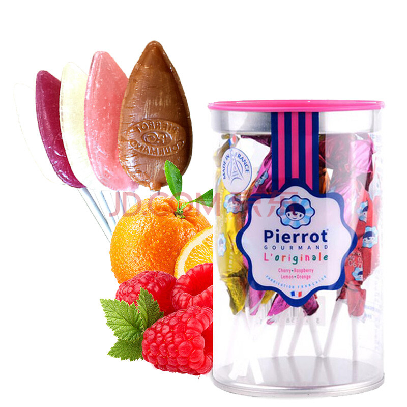 倍乐果棒棒糖法国进口andros 桶装12支 散装157g 儿童圣诞节礼物柠檬