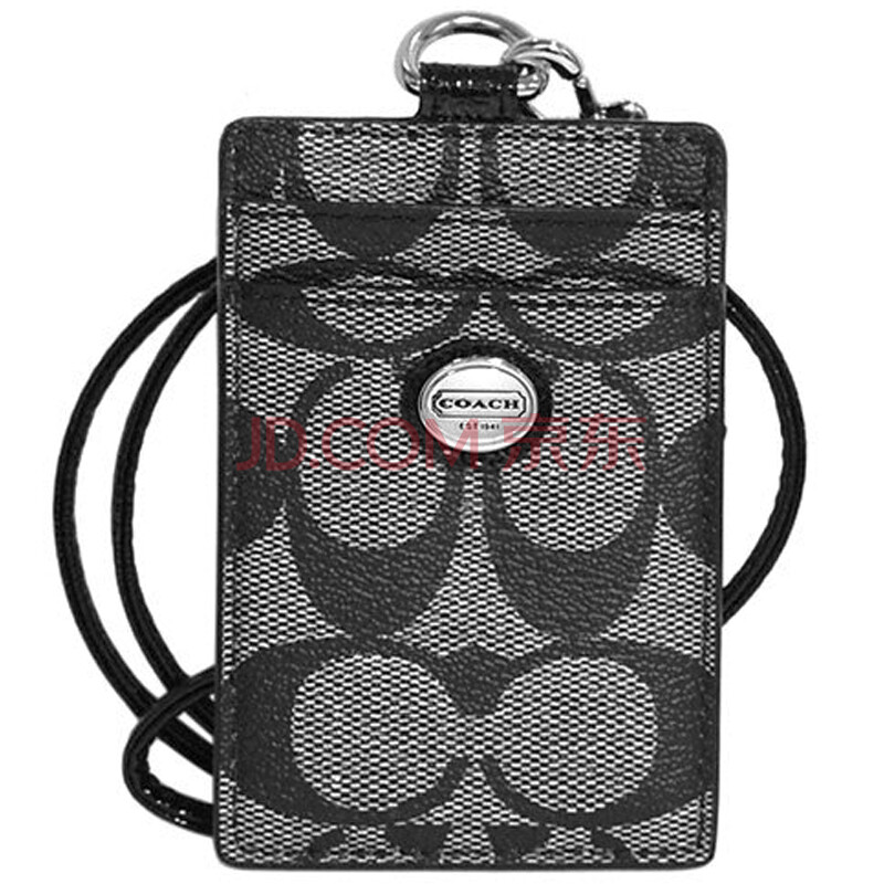 coach 蔻驰 c字pvc吊牌 f68661 黑灰色