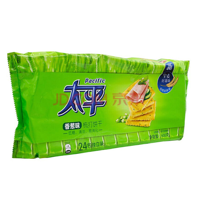 太平 苏打饼干600g奶盐味/香葱味全麦低糖梳打饼干早餐食品 香葱味600