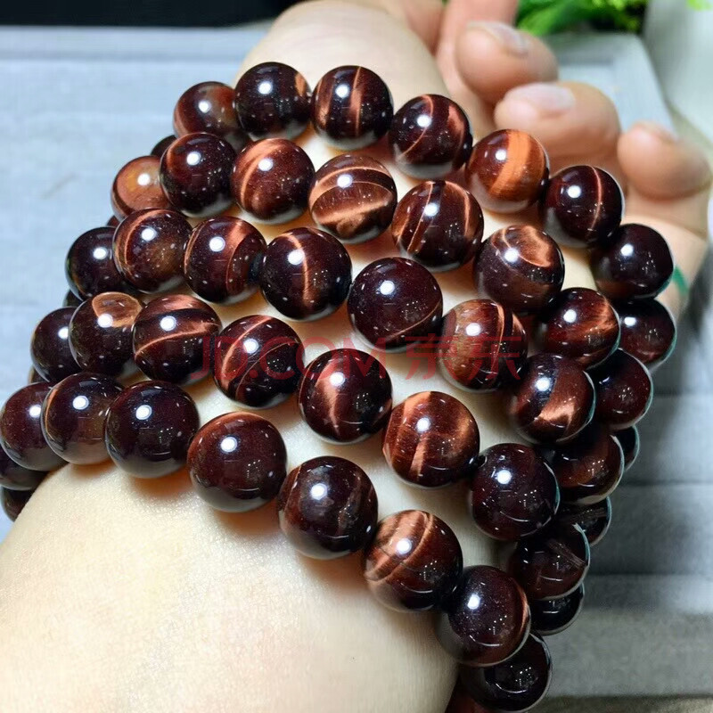 石红虎眼石手链男士女士水晶手链饰品礼物 单珠直径16毫米【图片 价格