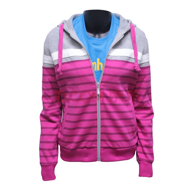 双星休闲运动上衣女外套条纹舒适休闲服饰轻松舒适户外运动女装fc347