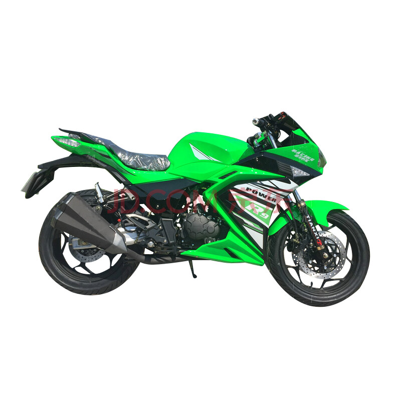 征服者摩托车 燃油拉风跑车越野车 川崎双排 可上牌 绿色 200cc平衡轴