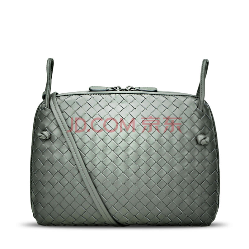 葆蝶家 bottega veneta 宝缇嘉 bv 女式小羊皮编织斜挎包 245354 浅灰