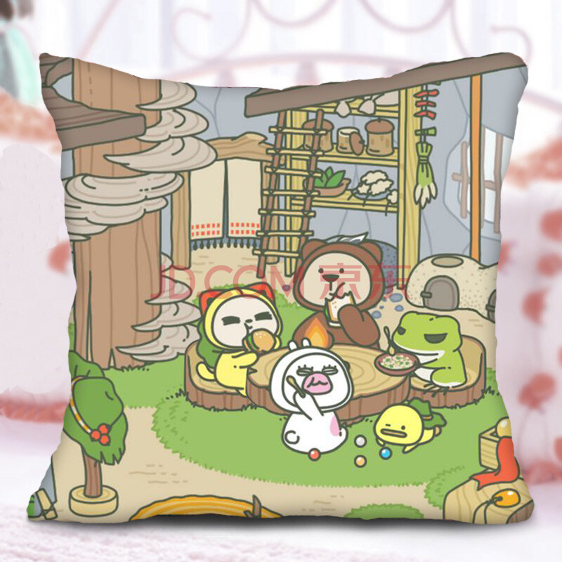 喜盼 旅行青蛙抱枕公仔毛绒玩具 佛系青蛙抱枕靠枕靠垫睡枕抱枕 16