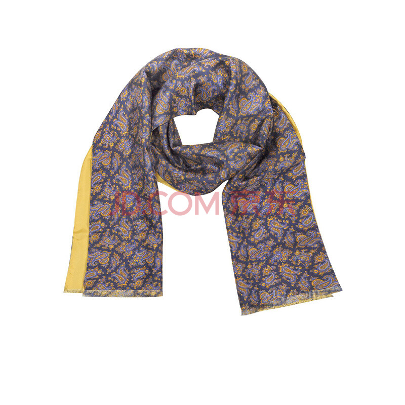 forzieri 男士真丝佩斯利花纹丝巾 蓝色 f