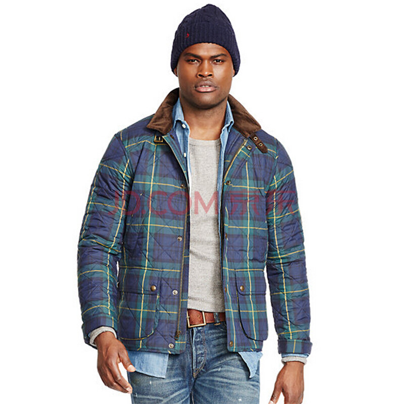 polo ralph lauren/保罗 男士绗缝棉夹克 时尚格子图案外套68419736