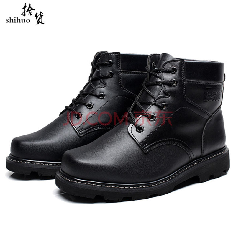 拾货-2015新款冬季羊毛军靴战靴工装鞋短筒靴子雪地靴军勾棉鞋皮靴男