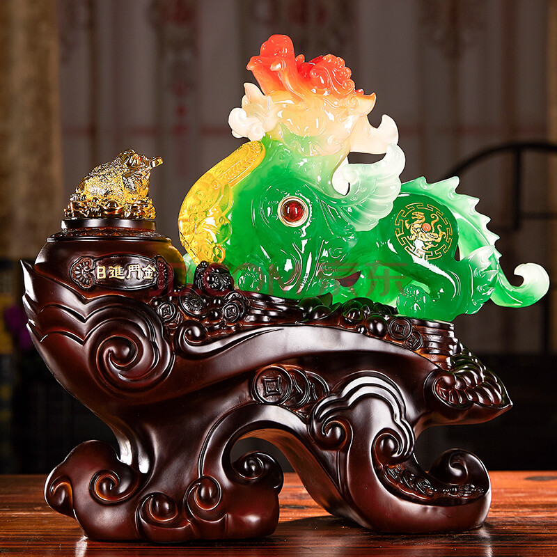 礼佳诚 大号招财貔貅摆件日进斗金办公桌案台摆设店铺乔迁开业礼品 jc