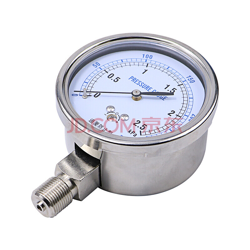 定做过压防止型微压表 膜盒压力表10kpa天然气表千帕表负压表3/8 -16