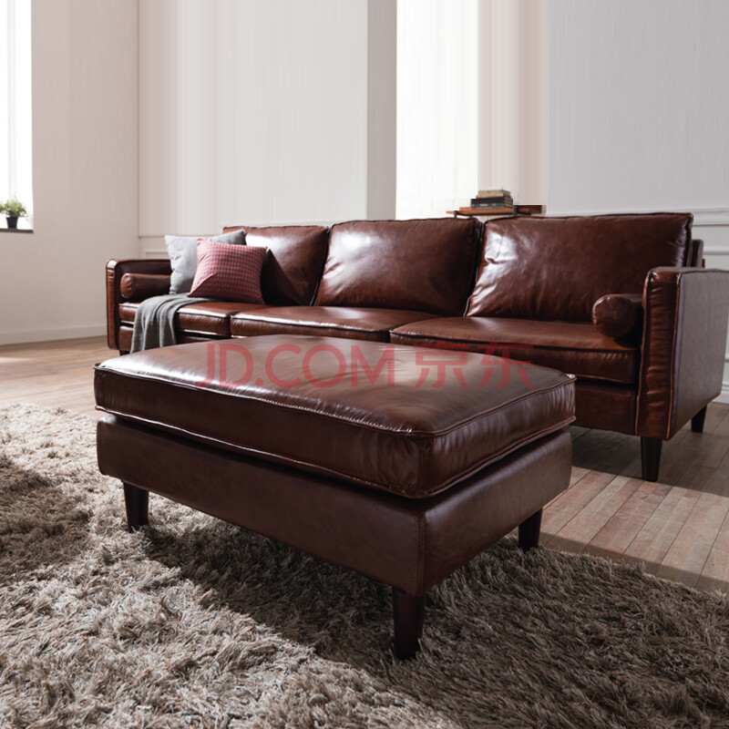 新品noaher诺亚沙发油蜡皮奢华真皮沙发组合头层牛皮简约客厅家具