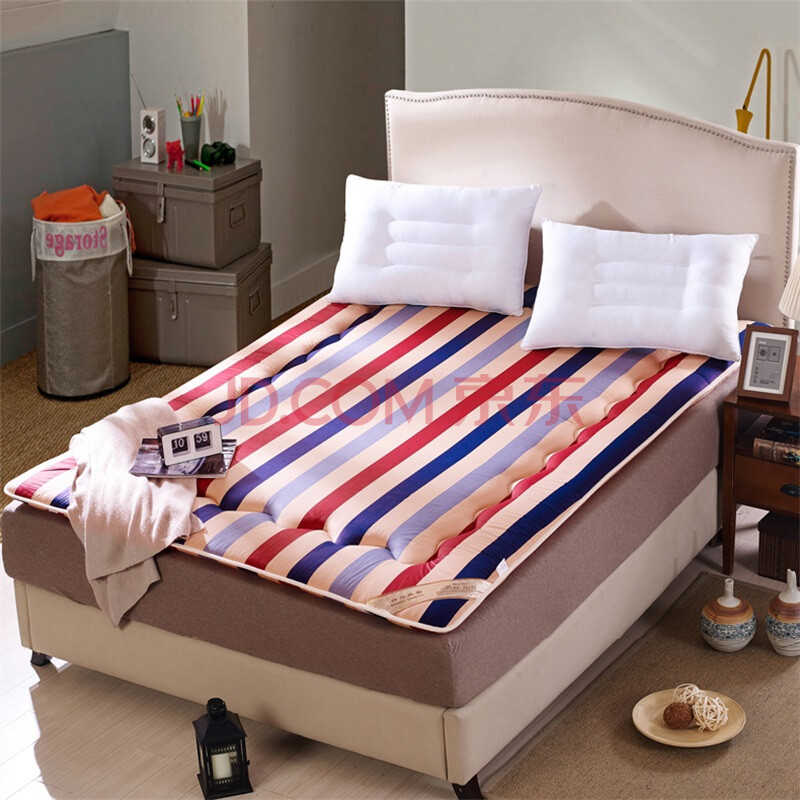 度艾妮 双面全棉床垫 家用双人床褥子薄 学生宿舍地铺垫子 可折叠