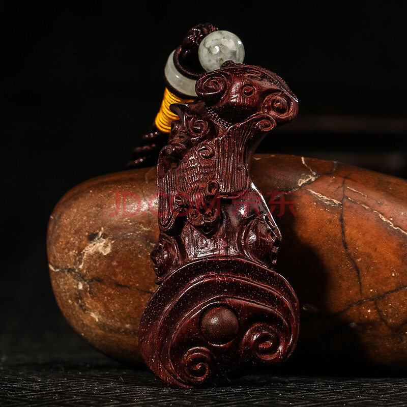 工艺品 木雕 木之森 老料小叶紫檀雕件 福在眼前 20.