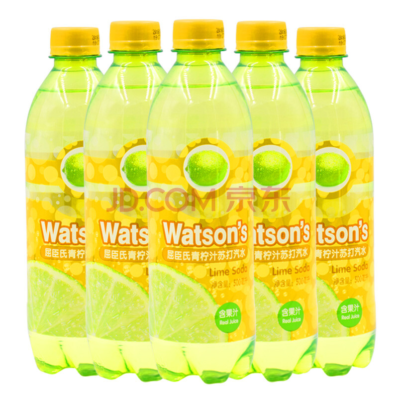 屈臣氏(watsons)青柠汁苏打汽水500ml*15瓶 整箱