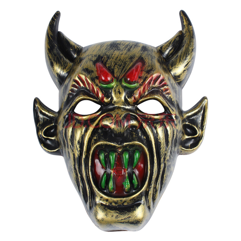 小丑面具 蒙面歌王面具恐怖小丑面具微笑男舞会白色全脸 白色舞克面具