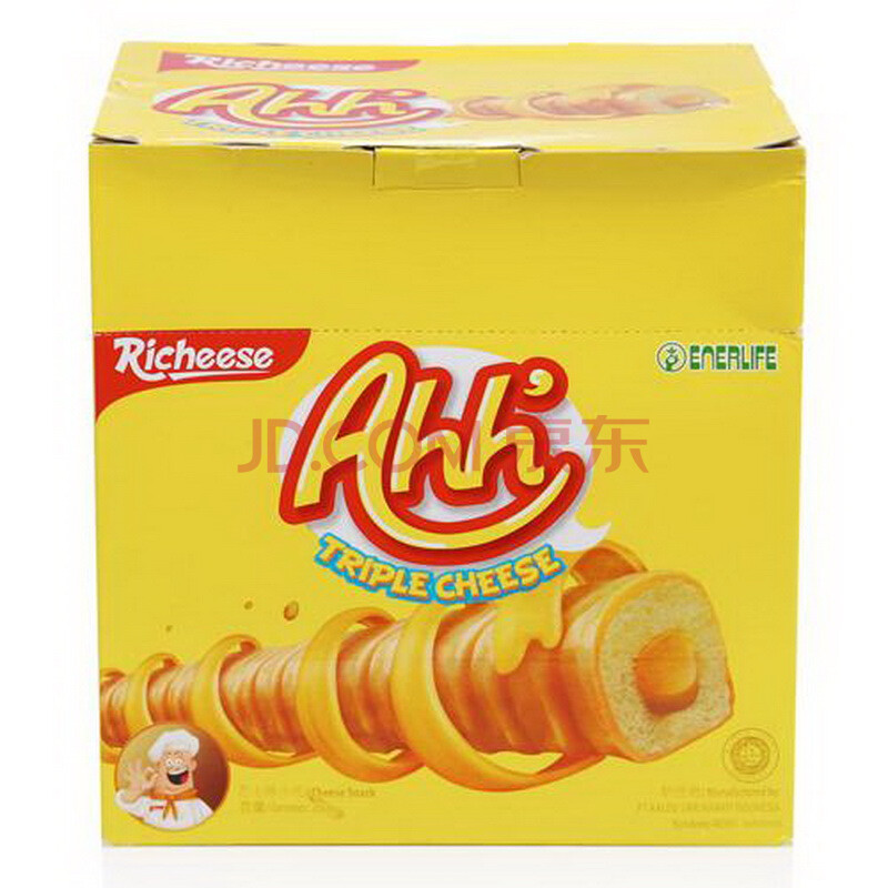印尼进口 丽芝士 休闲零食 richeese 雅嘉 奶酪味 玉米棒 160g/盒