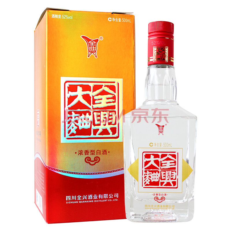 全興 全興大麴老字號 52度 單瓶裝白酒 500ml 濃香型