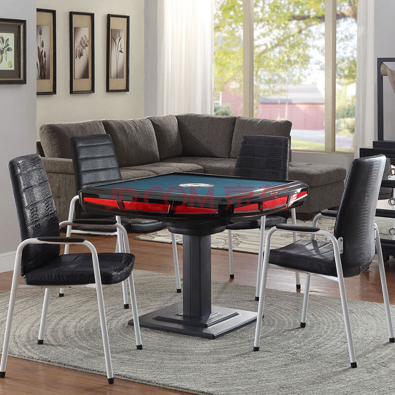 国仕2s 商用版 红黑色边框 全自动四口麻将机 中间固定立柱脚 44#牌型