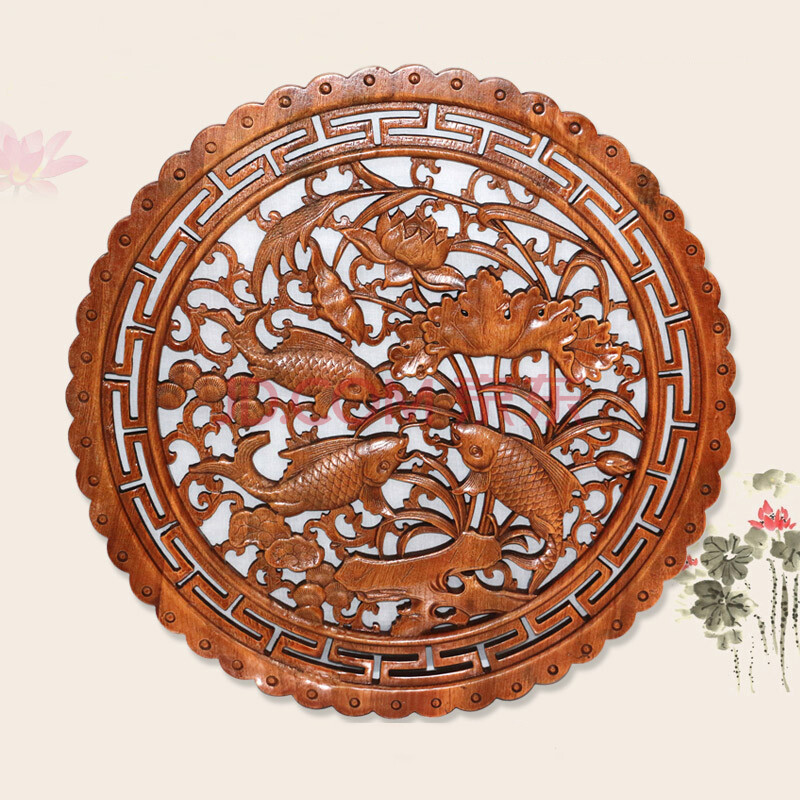礼品 工艺礼品 艺品印象 艺品印象 东阳木雕圆形挂件乔迁送礼 香樟木