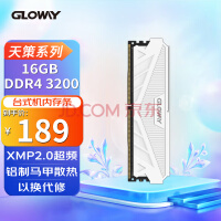 光威（Gloway）16GB DDR4 3200 台式机内存条 天策系列-皓月白
