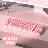 ikbc W200无线键盘机械键盘无线cherry机械键盘粉色办公游戏樱桃键盘87键粉色红轴