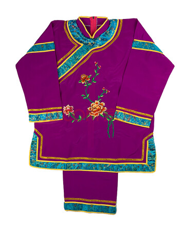 太太地主婆二人转中老年扭秧歌衣服财主cll 茄紫色(衣服 裤子  烟杆)