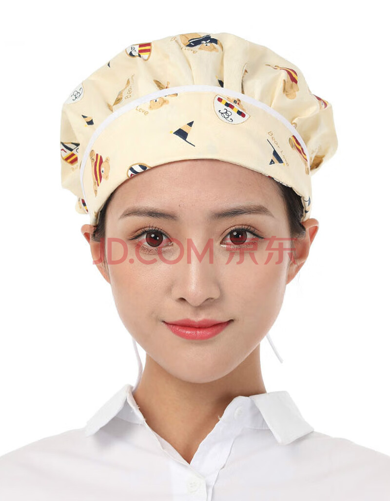 玺柠厨师帽女厨房家用防油烟做饭炒菜帽子掉发餐饮食堂卫生工作工装