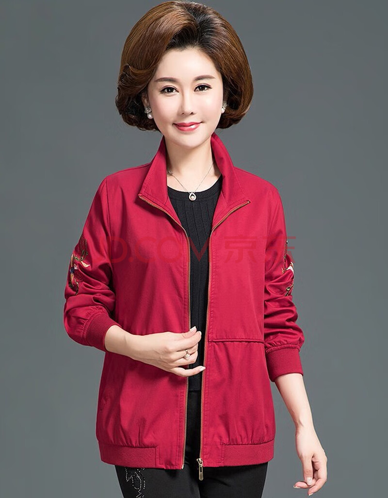 俪缨中老年女装纯棉外套女2020春秋季新款上衣4050岁妇女宽松中年大码
