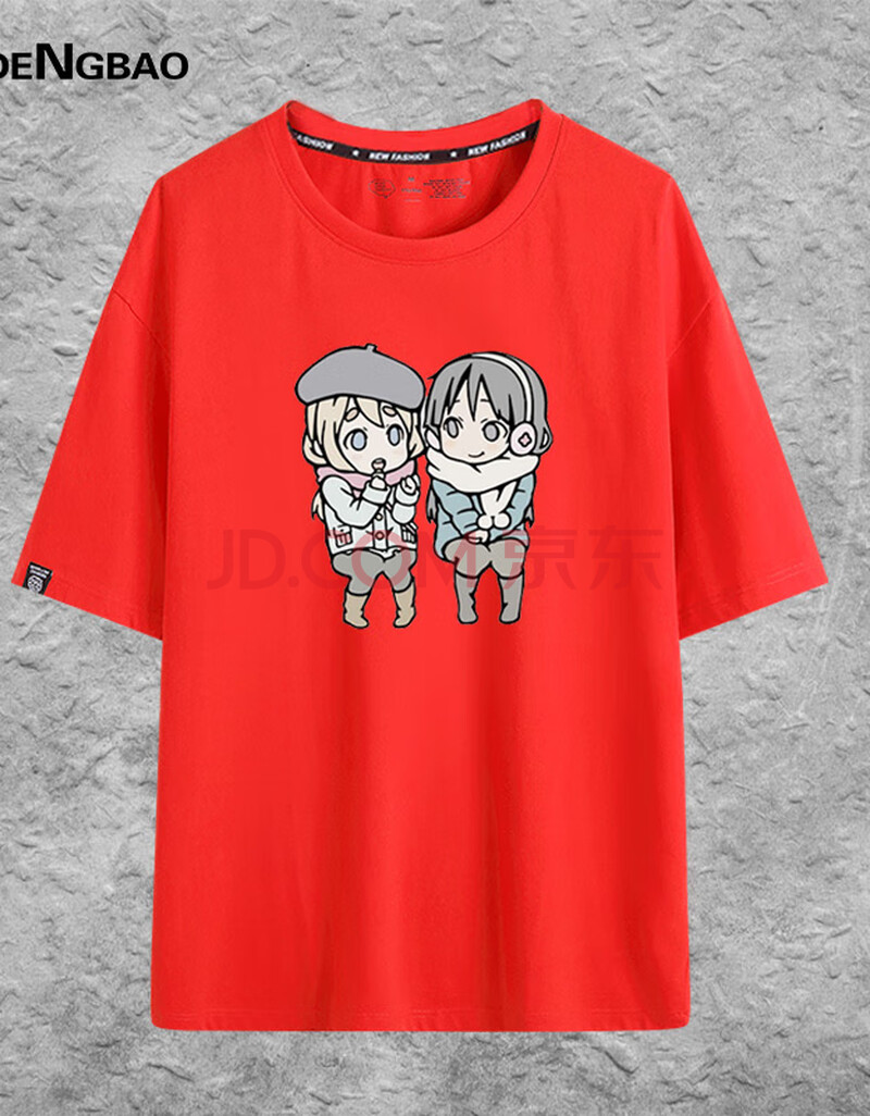 轻音少女短袖日本动漫周边衣服小唯秋山澪阿梓喵男女t恤衫半袖夏 红色