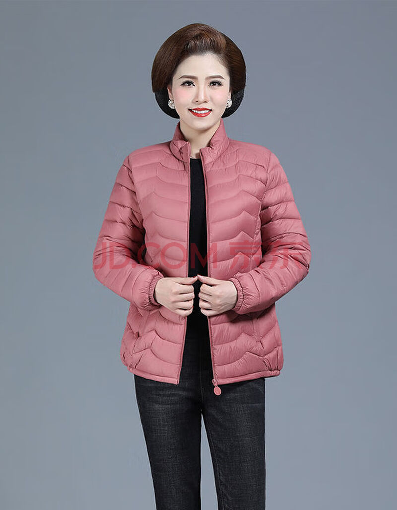 极漠 秋冬季中老年棉服2021新款时尚女装轻薄棉衣短款中年妈妈装秋冬