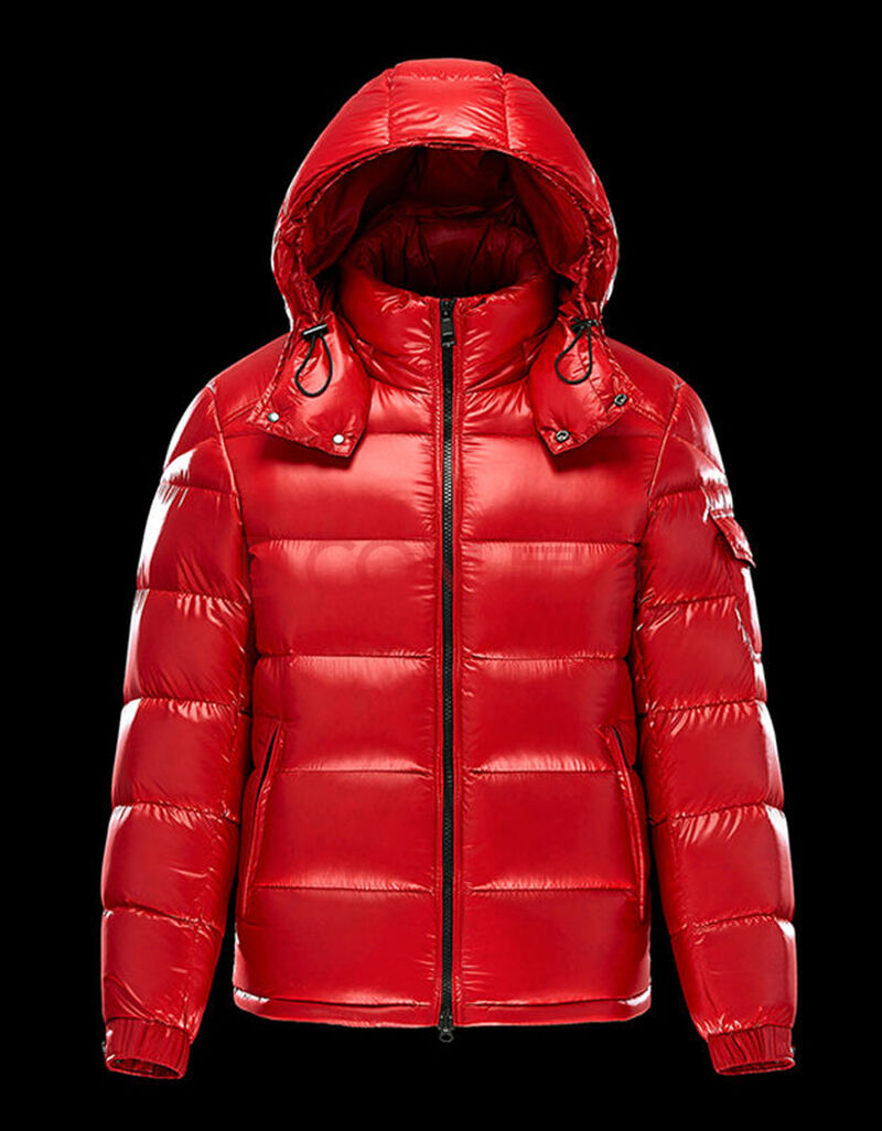 服男短款品牌男装2020新款亮面可拆卸帽白鸭绒冬季加厚保暖外套 红色