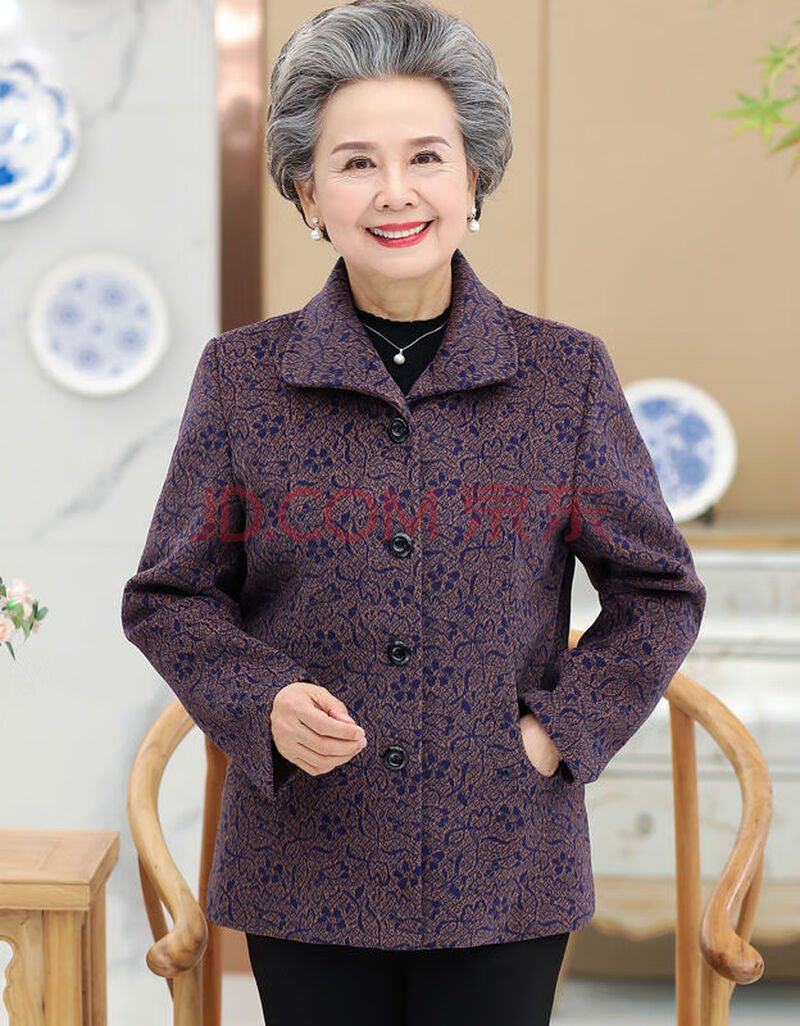 恒源祥旗舰官方店同款奶奶装春秋外套60-70岁80中老年人女妈妈冬装