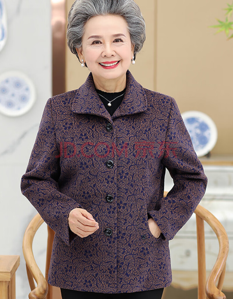 老人穿的老奶奶春秋外套老太太中老年人女裝套裝60-70-80歲冬裝上衣