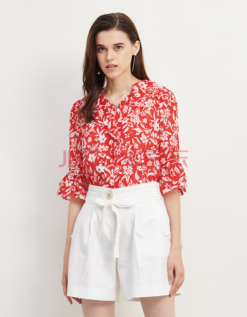prich衣恋官方集团依恋衬衫女衬衫女知性 气质优雅雅衬衣时尚碎花印花