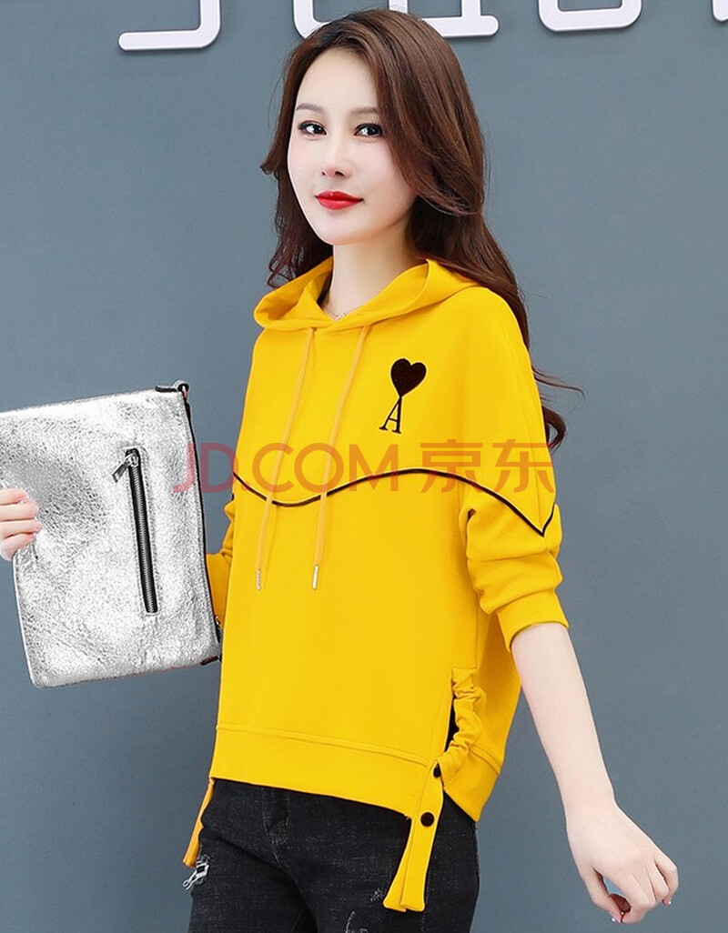 芊旻 卫衣女时尚宽松连帽套头卫衣女士2021年新款春款时尚宽松流行小