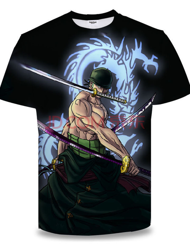 海贼王索隆动漫衣服男t恤短袖春夏装中学生青少年儿童潮体恤上衣3.