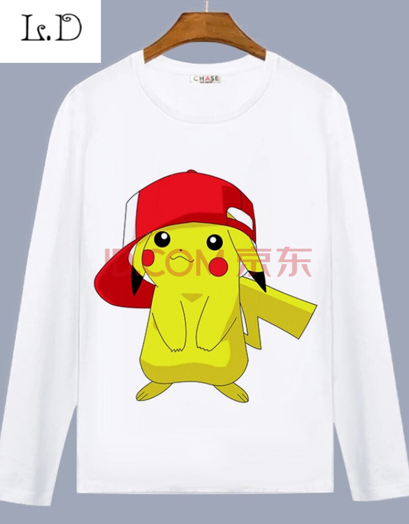 口袋妖怪宠物小精灵神奇皮卡丘游戏动漫周边男女长袖t恤衣服 4 儿童6