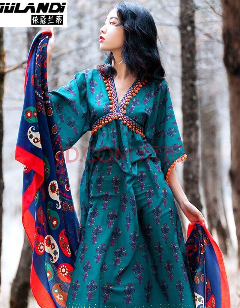 丽江大理拍照长裙云南民族风女装西藏旅游衣服女出游穿搭草原拉萨