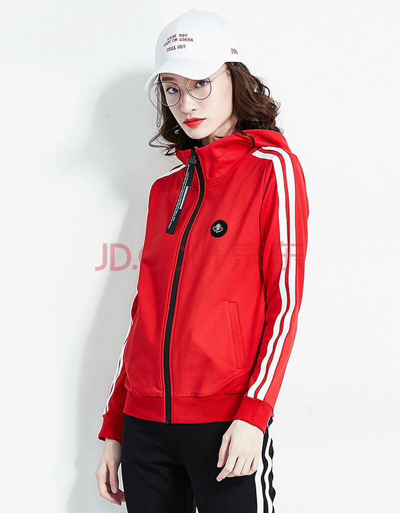 呼吸运动服套装女春秋2020新款韩版潮时尚大码宽松休闲两件套 红色