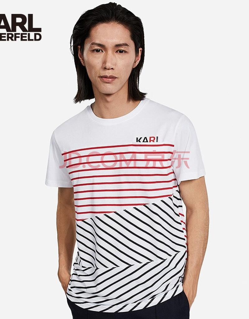 karl lagerfeld 卡尔拉格斐 老佛爷短袖t恤男士夏季圆领透气舒适短t