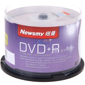 
                                                                                纽曼（Newsmy）DVD+R光盘/刻录盘 炫光系列 16速4.7G 桶装50片                