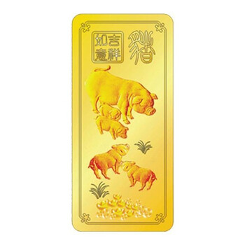 中艺黄金十二生肖金条 猪 1000g