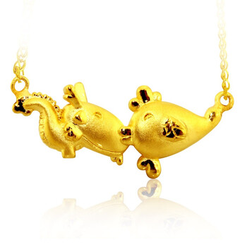 天鑫金店 千足金吊坠 吻合 祥龙旺鸡生肖(吊坠含千足金项链)