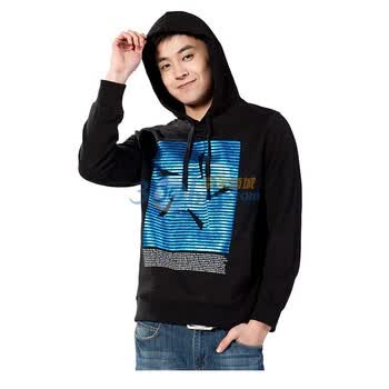 蓝色天空 男款印花套头t恤10321205 海底蓝价格(怎么样)_易购男装比价