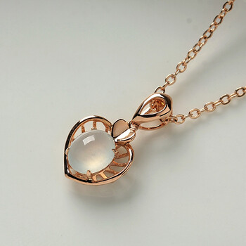 特惠 楼上楼 御天然a货翡翠冰种起荧莹白k金镶嵌蛋面挂件玉吊坠