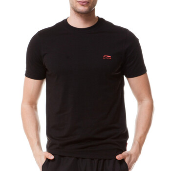 李宁都市轻运动系列男子短袖t恤 atsg329-2 黑色系 xl